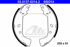 Bromsbackar, sats, Bakaxel, CITROËN,FIAT,LANCIA,PEUGEOT, 4241 H7, 4241 K6, 77362451, 9566949580, 9569692680