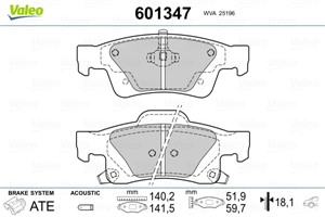 Bromsbeläggsats, Bakaxel, DODGE DURANGO, JEEP GRAND CHEROKEE III, GRAND CHEROKEE IV, 68052 386AA, 68052386AA