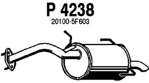 Bakre ljuddämpare, Bak, NISSAN MICRA II, 20100-1F501, 20100-5F601, 20100-5F603