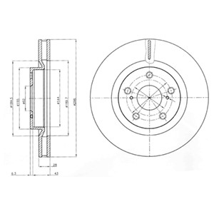 Bromsskiva, Framaxel, TOYOTA, 43512-42050, 4351242090, 43512-42100, 4351252030, 43512-52040