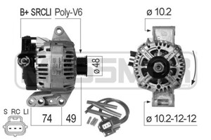 Generator, FORD FIESTA V, FIESTA Van V, KA, KA Van, STREET KA, 1229424, 1450644, 1486806, 1718575, 1718577, 3S5T 10300 AA, 3S5T 10300 AB