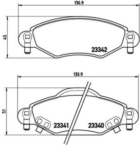 Bromsbeläggsats, TOYOTA YARIS, 044650D010, 044650D040, 04465YZZCR, 04465YZZEM