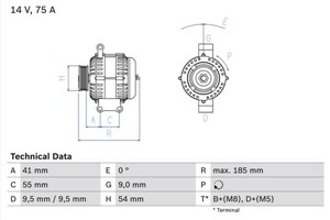 Generator, FIAT,LANCIA,OPEL,VAUXHALL, 1204432, 13117278, 13243462, 13256930, 13283343, 46823546, 51718499, 51784847, 51787208, 51805799,
