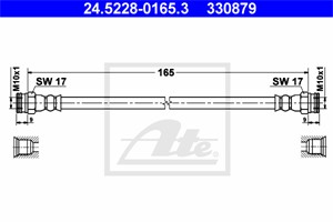 Bromsslang, Bakaxel, FIAT 500, 500 C, PANDA, PANDA Skåp/halvkombi, FORD KA, 1566996, 46803893, 9S51-2282-CA