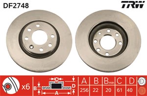 Bromsskiva, Framaxel, VOLVO 440, 460, 480, 3455719, 34557199