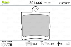 Bromsbeläggsats, Bakaxel, CHRYSLER,MERCEDES-BENZ, 0024207120, 0024207420, 0034202720, 0044209120, 24207120, 24207420, 34202720, 44209120