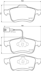 Bromsbeläggsats, Framaxel, FIAT,KIA,LANCIA,OPEL,VAUXHALL, 1605164, 1605182, 51928529, 77364929, 77365311, 77365396, 95511378, 95515028