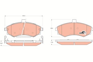 Bromsbeläggsats, Framaxel, HYUNDAI ELANTRA III, ELANTRA Sedan III, MATRIX, 5810117A010, 58101-17A10, 58101-2DA30, 581012DA31, 58101-2DA3