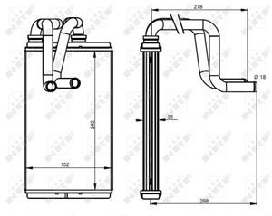 Värmeväxlare, kupévärme, CITROËN,MITSUBISHI,PEUGEOT, 030 121 117 K, 030 121 117 N, 121 017 030 N, 1223540, 1223543, 1253727, 1253728, 13