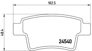 Bromsbeläggsats, Bakaxel, CITROËN C4 GRAND PICASSO I, C4 PICASSO Minibus, minivan I, C4 Sedan I, PEUGEOT 408, 1611141080, 425371, 42541