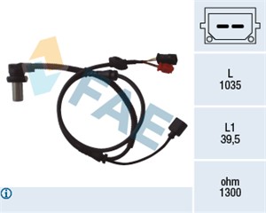 ABS-givare, Sensor, hjulvarvtal, Framaxel, AUDI A6 C5, A6 C5 Avant, 4B0 927 803 C, ALS-424