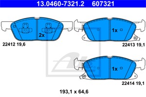 Bromsbeläggsats, Framaxel, FORD GALAXY III, GALAXY MK VAN III, S-MAX, FORD USA EDGE, 1884555, 2241923, 5311711, 5320463, E1GC-2K021-AC,