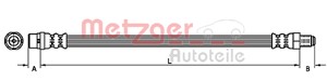 Bromsslang, Fram, Höger, Vänster, VOLVO C70 Cabriolet II, S40 II, V50, 30681724, 30683556, 30714412
