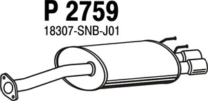Bakre ljuddämpare, Bak, HONDA CIVIC Sedan VIII, 18307-SNB-J01