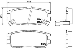 Bromsbeläggsats, Bakaxel, MITSUBISHI DELICA / SPACE GEAR, L400 Buss, L400 Skåp, PAJERO Classic, PAJERO II, PAJERO Canvas Top II, AY060MT