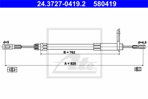 Vajer, parkeringsbroms, Höger bak, MERCEDES-BENZ C-KLASS [W202], C-KLASS T-Model [S202], CLK [C208], CLK Cabriolet [A208], 202 420 02 85