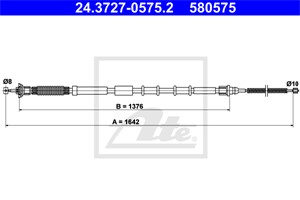 Vajer, parkeringsbroms, Vänster bak, FIAT GRANDE PUNTO, PUNTO, PUNTO EVO, PUNTO Skåp/halvkombi, 55700928, 55704107