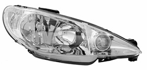 Strålkastare, Vänster, PEUGEOT 206 CC, 206 Halvkombi, 206 Sedan, 206 SW, 206 Van, 6204S9