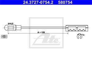 Vajer, parkeringsbroms, Bak, CHEVROLET VECTRA, OPEL VECTRA B, VECTRA B Halvkombi, VECTRA B Kombi, VAUXHALL VECTRA, 5 22 410, 90496487