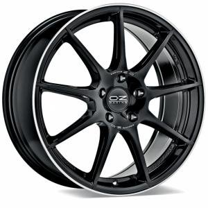 OZ Veloce GT Gloss Black Machined Lip Silver Letterin 7.5x17 5/112 ET50 B75