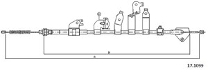 Vajer, parkeringsbroms, Bak, Höger, TOYOTA VERSO, 46420-0F020