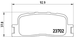 Bromsbeläggsats, Bakaxel, LEXUS ES, TOYOTA CAMRY Sedan, HIGHLANDER / KLUGER, WISH Minibus, minivan, 0446606010, 0446621010, 0446633090,