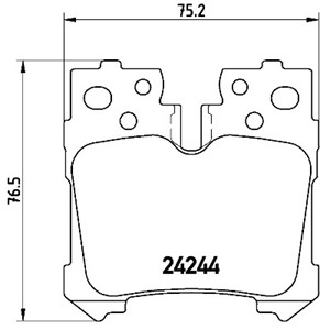 Bromsbeläggsats, Bakaxel, LEXUS LS, 044660W010, 044660W020, 0446650130, 0446650150, 0446650160, 0446650170, 0446650180, 0446650190