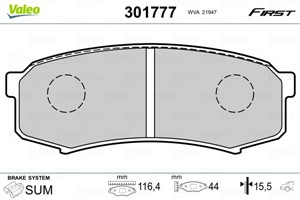 Bromsbeläggsats, Bakaxel, LEXUS,MITSUBISHI,TOYOTA, 04465-60010, 04466-60010, 04466-60020, 04466-60050, 04466-60080, 04466-60090, 04466-6