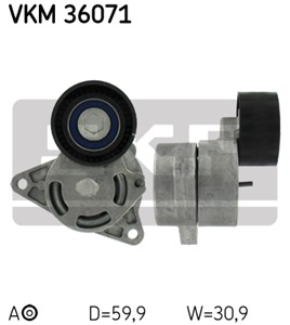 Spännrulle, flerspårsrem, Mitt, Upptill, NISSAN,OPEL,RENAULT,VAUXHALL, 11955-00Q0B, 11955-00Q0D, 11955-00Q0F, 11955-00Q0M, 11955-00QAB,