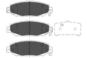 Bromsbeläggsats, Bakaxel, LEXUS GS, TOYOTA CHASER, CRESTA Sedan, GRANVIA, MARK II Sedan VIII, SUPRA, 04466030030, 0446624010, 0446624020