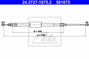 Vajer, parkeringsbroms, Bak, Höger, Vänster, RENAULT GRAND SCÉNIC II, MEGANE II, MEGANE Kombi II, MEGANE Sedan II, SCÉNIC II, 82 00 229
