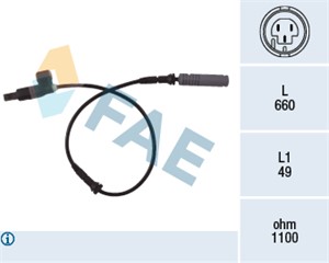 ABS-givare, Sensor, hjulvarvtal, Framaxel, BMW, 34 52 1 163 027, 34 52 1 163 188, 34 52 1 165 519, ALS-432
