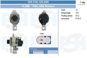 Generator, ALFA ROMEO GIULIETTA, GIULIETTA Skåp/halvkombi, FIAT 500L, 500X, TIPO Halvkombi, TIPO Kombi, TIPO Sedan, JEEP RENEGADE SUV, 5
