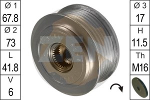 Frihjulskoppling, generator, VOLVO,VW, 021 903 119 K, 074 903 119 H