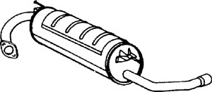 Bakre ljuddämpare, Bak, TOYOTA RAV 4 I, 17430-7A530, 17430-7A780, 17430-7B040