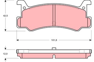 Bromsbeläggsats, Bakaxel, DAIHATSU,MAZDA, 04492-87705, 04492-87706, 04492-87706-000, 04492-87707, 04492-87707-000, 04492-87708-000, 4492