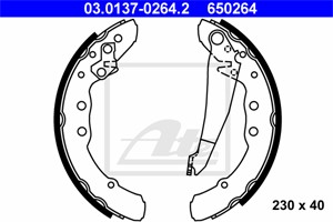 Bromsbackar, sats, Bakaxel, AUDI,SEAT,VW, 357 609 525 C, 357 609 526 C, 357 609 527 E, 357 609 528 E, 357 698 525 CV, 357 698 525 CX, 43