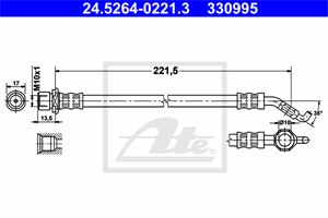 Bromsslang, Bakaxel, TOYOTA COROLLA, COROLLA Kombi, COROLLA Sedan, COROLLA Verso, MATRIX, 90080-94133, 90947-02C50, 90947-02E88