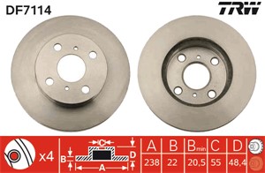 Bromsskiva, Framaxel, TOYOTA COROLLA, COROLLA Compact, COROLLA Kombi, COROLLA Liftback, COROLLA Station Wagon, 43512-12340, 43512-12350,