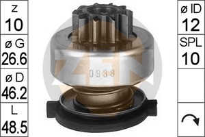 Frihjulsväxel, startmotor, FORD,MAZDA,VOLVO