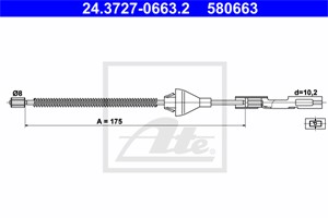 Vajer, parkeringsbroms, Bak, FORD FOCUS I, FOCUS Sedan I, FOCUS Skåp / kombi I, FOCUS Turnier I, FUSION, MAZDA 2, 1064280, 1220462, 1226