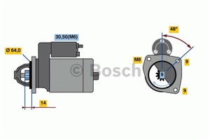 Startmotor, ABARTH,ALFA ROMEO,FIAT,FORD,JEEP,LANCIA, 1715776, 1881471, 51804744, 51873926, 51916168, 51916169, BS51 11000 AA, FS51 11000