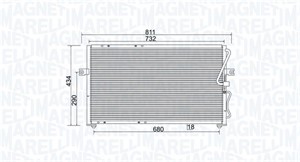 Kondensor, klimatanläggning, KIA CARNIVAL I, CARNIVAL II, 0K53A61481B, 0K53A-61-481B, 0K53E61481A, 0K55261460C, 0K55261460D, 0K552-61-46