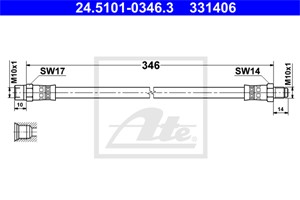 Bromsslang, Framaxel, MERCEDES-BENZ, 123 428 06 35, 129 428 00 35, A 123 428 06 35, A 129 428 00 35