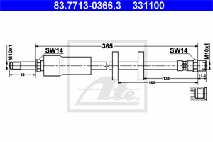 Bromsslang, Framaxel, VOLVO XC90 I, 30714992, 30792532, 31257707, 8683598, 8683748