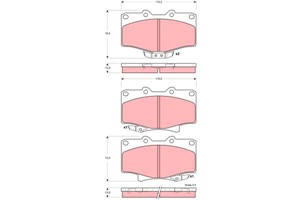 Bromsbeläggsats, Framaxel, TOYOTA 4 RUNNER II, 4 RUNNER III, HILUX SUV II, 04465-35140, 04491-35140, 04491-35240