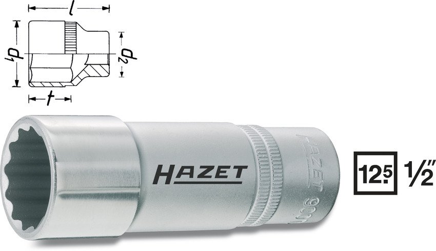 Hylsa 1/2" 12-kant 10mm 85mm