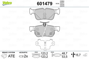 Bromsbeläggsats, Bakaxel, FORD,FORD USA,LINCOLN, 2 209 329, 2209329, 2211284, 2247444, 2367295, 2379248, 2433333, 2454300, 5 181 858, 51