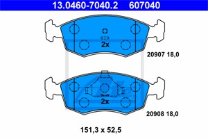 Bromsbeläggsats, Framaxel, FORD, 1647730, 5020817, 5023998, 6127527, 6136892, 6189147, 6189148, 6704269, 89GB-2K021-AB