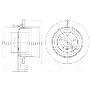 Bromsskiva, Bakaxel, MERCEDES-BENZ GL-KLASS [X164], M-KLASS [W164], R-KLASS [W251, V251], MITSUBISHI LANCER Kombi VII, 164 423 0612, 164